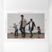 季節のごあいさつホワイト文字数々のフォトホリデー 三つ折りカード (内部中)