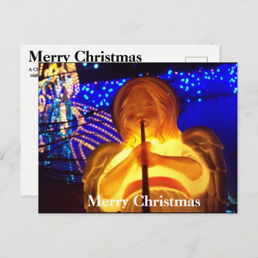 季節のごあいさつメリークリスマスエンジェルポストカード シーズンポストカード (正面/裏面)