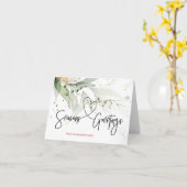 季節のごあいさつモダンクリスマスユーカリ カード (黄色い花)