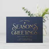 季節のごあいさつモダンミニマリストのブルービジネス シーズンカード (スタンド正面)