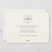 季節のごあいさつモダンミニマリストのブルービジネス シーズンカード (裏面)