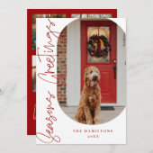 季節のごあいさつモダンミニマリストカードブルゴーニュ シーズンカード (正面/裏面)