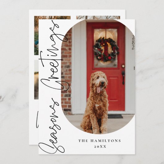 季節のごあいさつモダンミニマリストカード シーズンカード (正面/裏面)