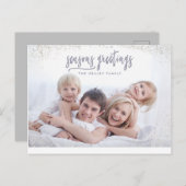 季節のごあいさつモダン家族写真 ポストカード (正面/裏面)