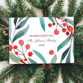 季節のごあいさつモダン水ミニマル色フローラ シーズンカード