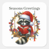 季節のごあいさつラクーンホリデイ スクエアシール (正面)