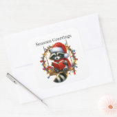 季節のごあいさつラクーンホリデイ スクエアシール (封筒)