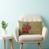 季節のごあいさつレッドクリスマストナカイ ランバークッション (椅子)