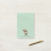 季節のごあいさつレッドサンタハットのクリスマスディアー ポストイット (デスク上)