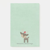 季節のごあいさつレッドサンタハットのクリスマスディアー ポストイット (正面)