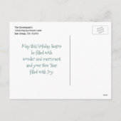 季節のごあいさつレトロ鹿とフローラリース シーズンポストカード (裏面)