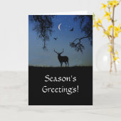 季節のごあいさつワイルドライフエルクラヴェンホリデイ カード (黄色い花)