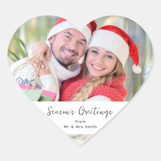 季節のごあいさつワンフォトクリスマス ハートシール (正面)