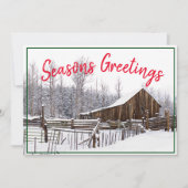 季節のごあいさつヴィンテージスノウイ・バーン写真 シーズンカード (正面)