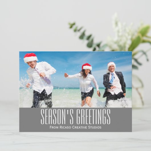 季節のごあいさつ企業のホリデー写真 招待状 (スタンド正面)
