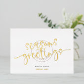 季節のごあいさつ会社ロゴオーバーレイラグジュアリー実在ズ 箔シーズンカード (立ち正面)