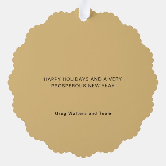 季節のごあいさつ会社ロゴクリスマス オーナメントカード (裏面)