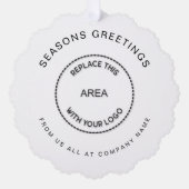 季節のごあいさつ会社ロゴクリスマス オーナメントカード (正面)