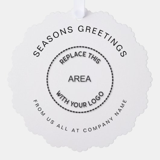 季節のごあいさつ会社ロゴクリスマス オーナメントカード (正面)