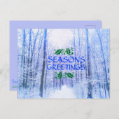 季節のごあいさつ冬の森はがき ポストカード (正面/裏面)