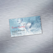 季節のごあいさつ冬の鹿と松 マグネット名刺 (インサイチュ)