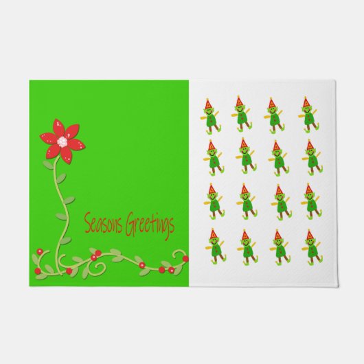 季節のごあいさつ小妖精や小人、クリスマス・マット・ドオーマ ドアマット (正面)