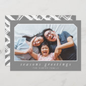 季節のごあいさつ平文シンプル字斜体の灰色 シーズンカード (正面/裏面)