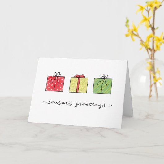 季節のごあいさつ手引き水彩ギフトカード カード (黄色い花)