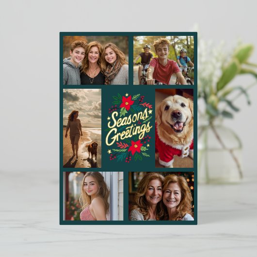 季節のごあいさつ手描きカスタム6 PHOTO 箔シーズンカード (立ち正面)