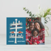 季節のごあいさつ手描きツリーカスタム写真 シーズンカード (スタンド正面)