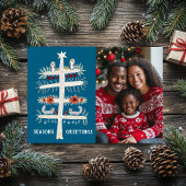 季節のごあいさつ手描きツリーカスタム写真 シーズンカード