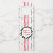 季節のごあいさつ水の色のストライプ休日 ボトルネックタグ (正面)