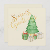季節のごあいさつ水彩クリスマスエレガント (正面/裏面)
