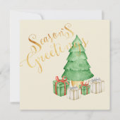 季節のごあいさつ水彩クリスマスエレガント (正面)