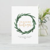 季節のごあいさつ水彩リースホリデーカード (スタンド正面)