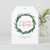季節のごあいさつ水彩リースホリデーカード (スタンド正面)