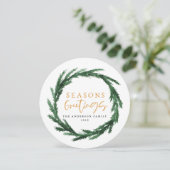 季節のごあいさつ水彩リースホリデーカード (スタンド正面)