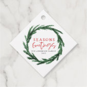 季節のごあいさつ水彩リースホリデーカード フェイバータグ (正面)