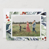 季節のごあいさつ水彩緑色写真 シーズンカード (裏面)