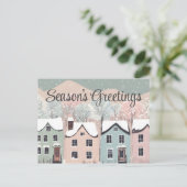 季節のごあいさつ素朴フォークアートホリデーハガキ ポストカード (スタンド正面)