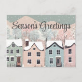 季節のごあいさつ素朴フォークアートホリデーハガキ ポストカード (正面)