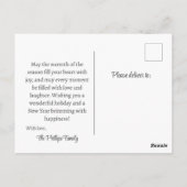 季節のごあいさつ素朴フォークアートホリデーハガキ ポストカード (裏面)