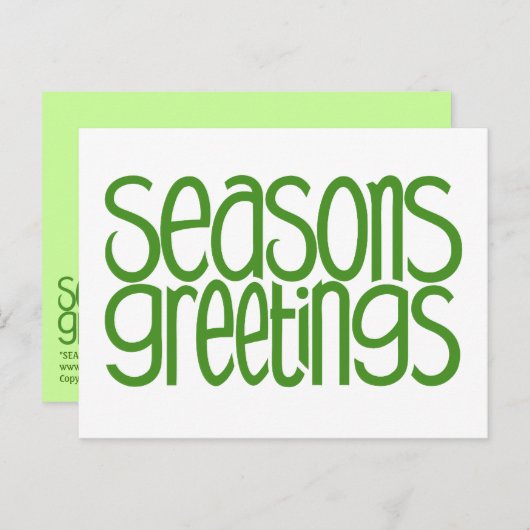 季節のごあいさつ緑はがき シーズンポストカード (正面/裏面)