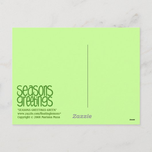 季節のごあいさつ緑はがき シーズンポストカード (裏面)