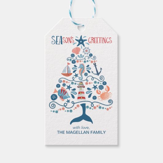 季節のごあいさつ航海のビーチ ギフトタグ (正面)