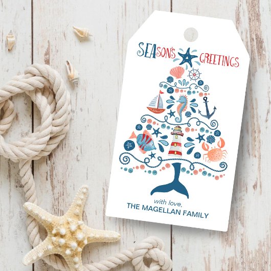 季節のごあいさつ航海のビーチ ギフトタグ