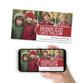 季節のごあいさつ赤白 – 3枚の写真 シーズンカード