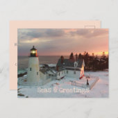 季節のごあいさつ赤面クリスマスライトハウス シーズンポストカード (正面/裏面)