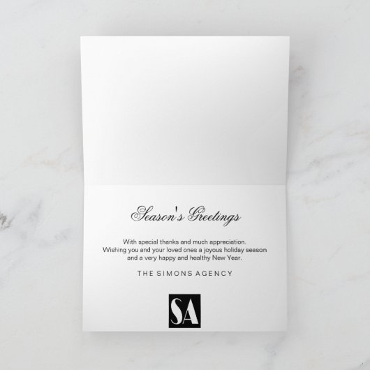 季節のごあいさつ金ゴールドスター企業のビジネス シーズンカード (内部)