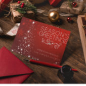 季節のごあいさつ金ゴールドスター企業のビジネス シーズンカード